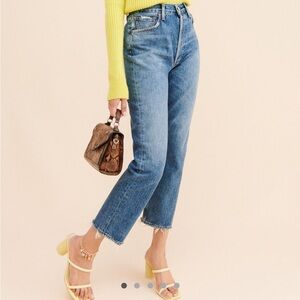 AGOLDE Riley Crop Jeans – Light Wash (Size 29)